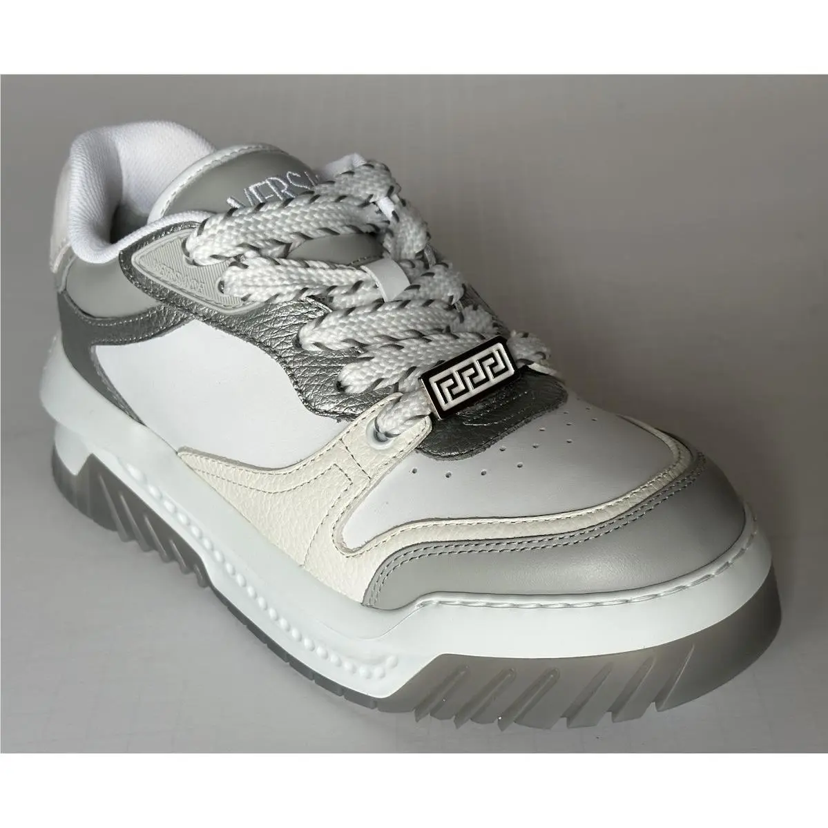 Versace Odissea Mens Leather White/gray Sneakers 11 US 44 1015437