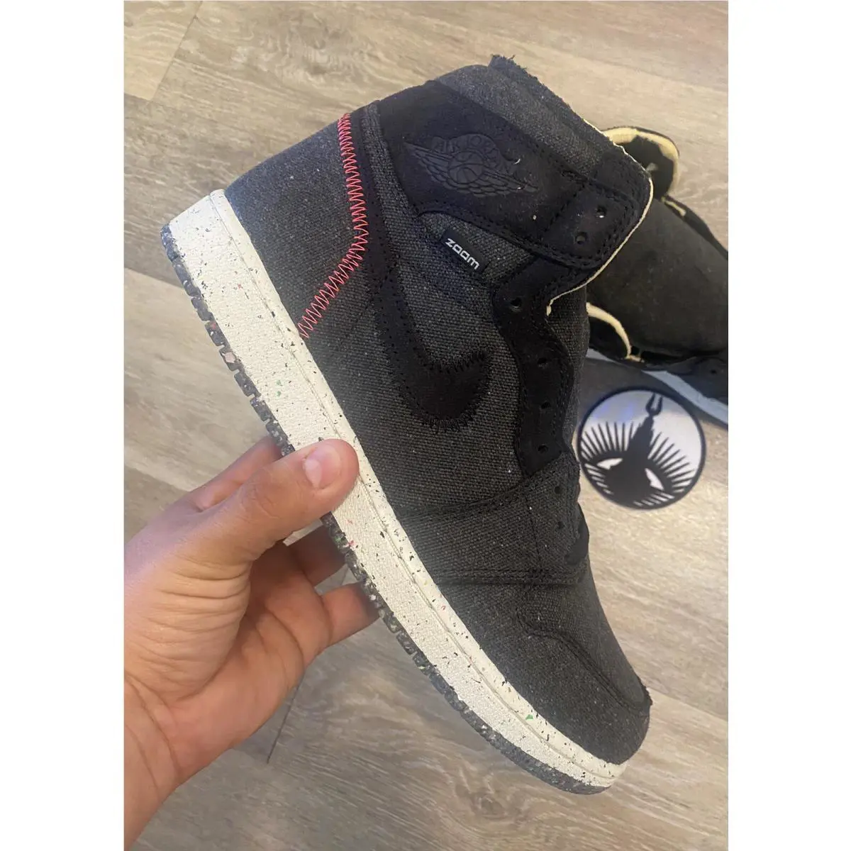 Nike shoes - Air Jordan 1 High Zoom Air - CW2414-001 - Black/Wolf Grey/Flash Crimson (UPC: 194276386699) 8