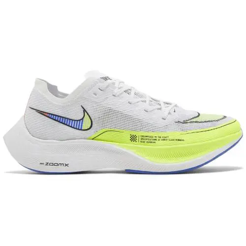 Nike Zoomx Vaporfly Next% 2 White Volt Racer Blue CU4111-103 Men`s Size 9.5 - White