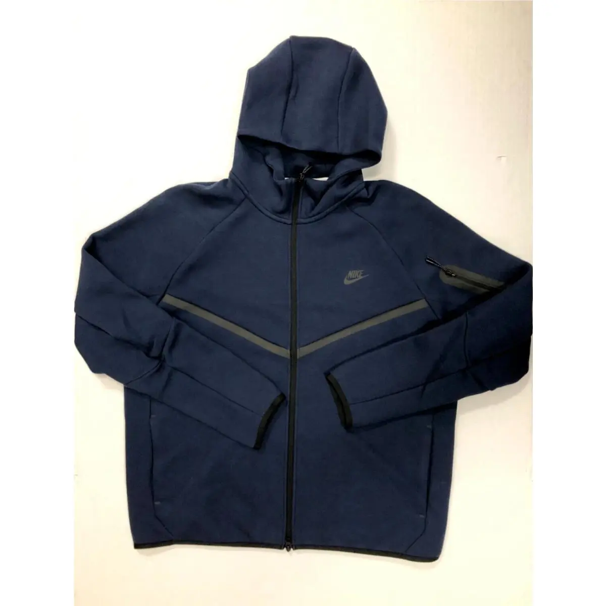 Nike Sportswear Tech Fleece Zip Up Hoodie Navy HV0949-451 Size Medium