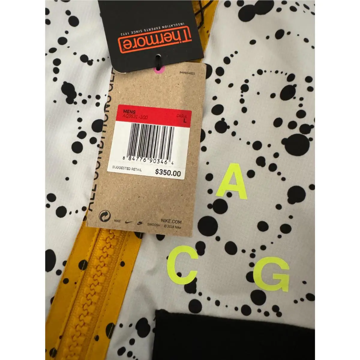 Nike clothing - Nike ACG Insulated Jacket - ACG Insulated Jacket - White/Yellow-Black (UPC: 884776903464) 6
