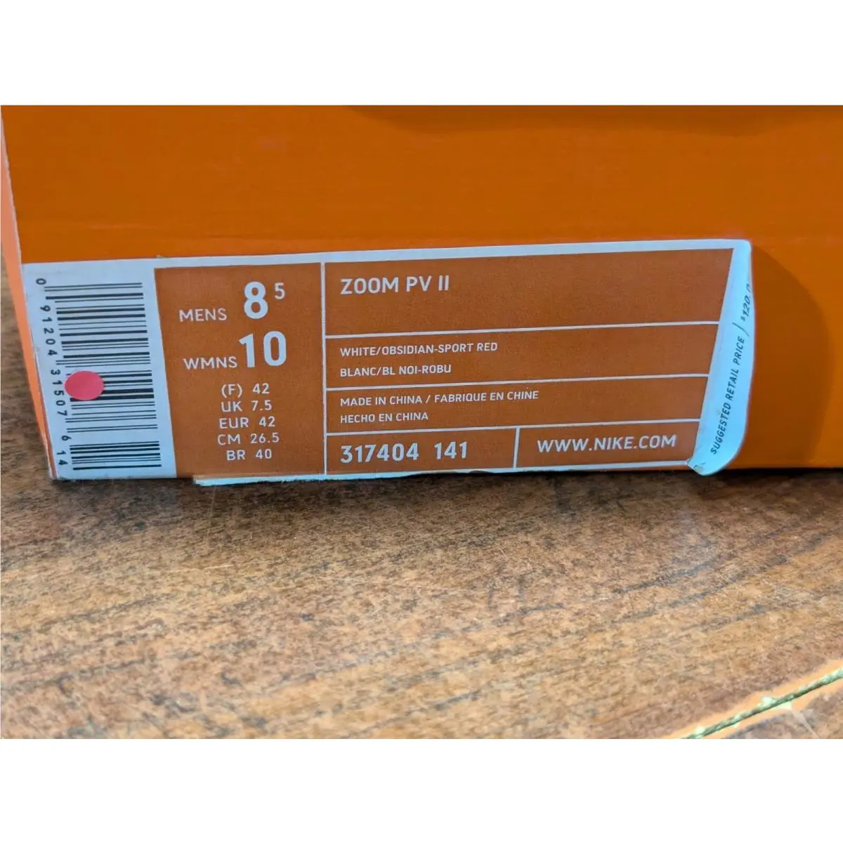 Nike shoes - Zoom PV 2 - Zoom - 317404-141 - White Black Red (UPC: 0091204315076) 12