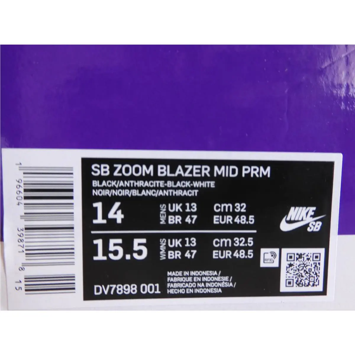 Nike shoes - Nike SB Zoom Blazer Mid - DV7898-001 - Black (UPC: 196604398718) 3