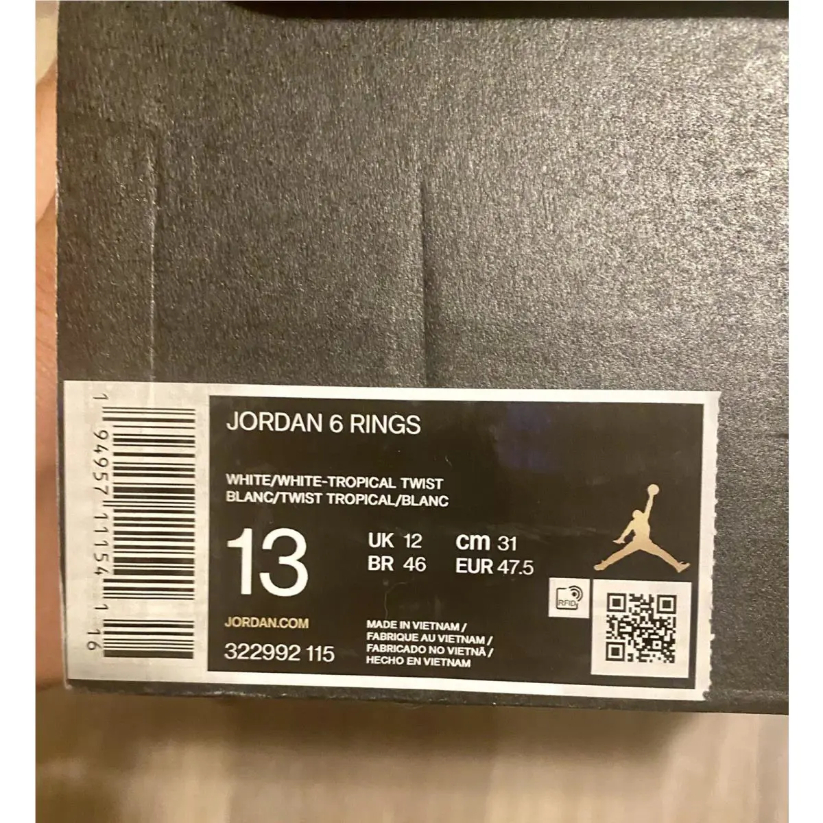 Nike shoes - Air Jordan 6 Rings - Air Rings - 322992-115 - Tropical Twist-White-Concord (UPC: 194957111541) 10