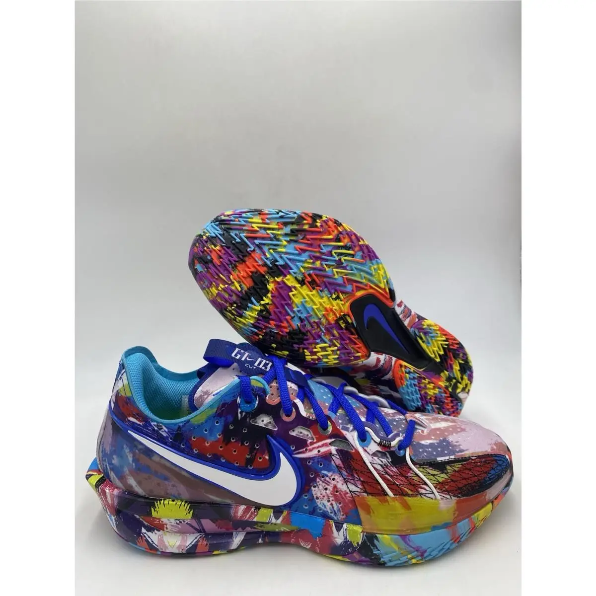 Nike G.t. Cut 3 JL Per White Racer Blue Baltic Blue IF2523 100 Men`s Size 8.5