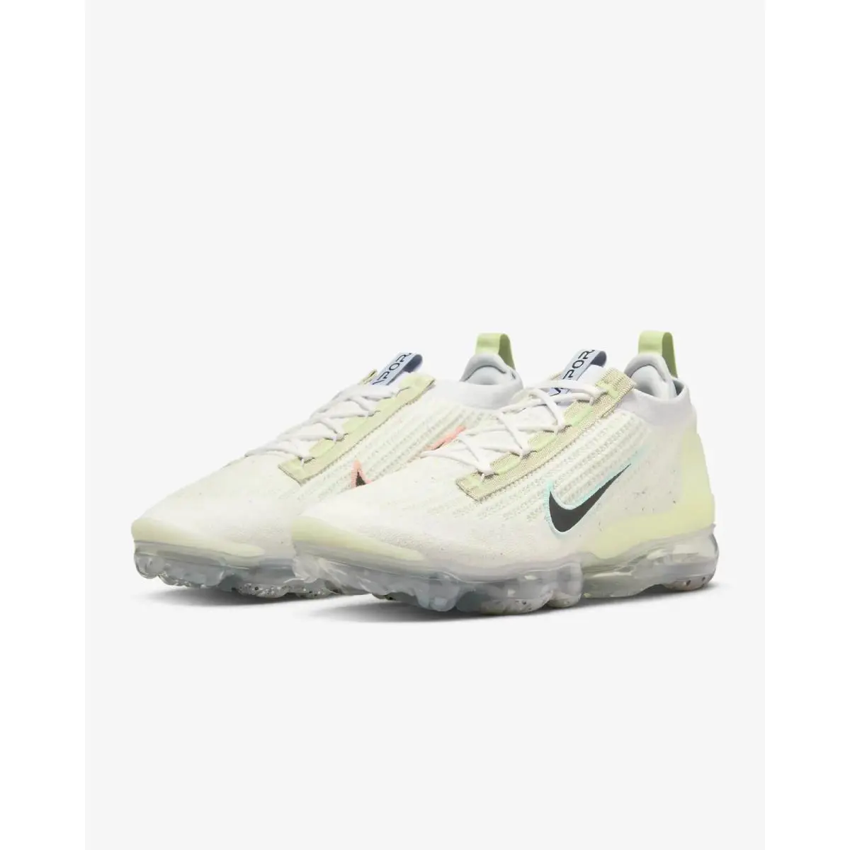 Nike Air Vapormax 2021 Flyknit Running Shoes White / Black Sz 9 DQ7633 100