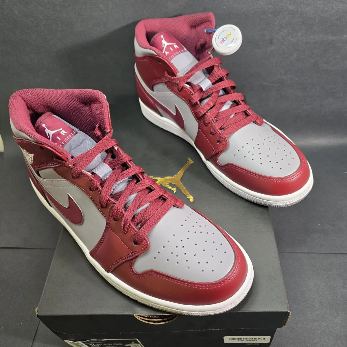 Nike shoes - Air Jordan 1 Mid - Air Mid - DQ8426-615 - Cherrywood Red/White (UPC: 196152219183) 2