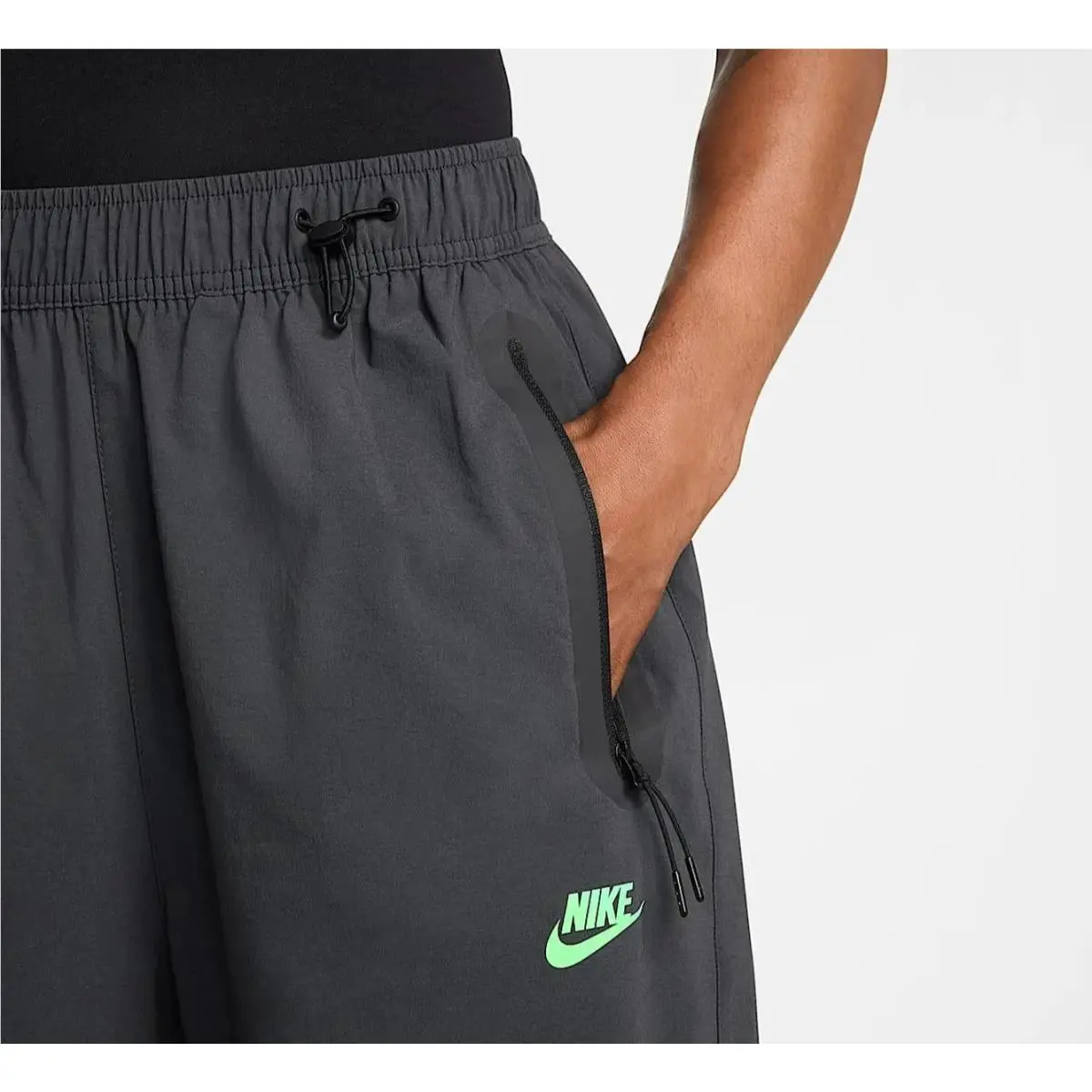 Nike clothing - Nike Tech Woven Oversized Pants - HM7158 - Black / Gray - Green (UPC: 197600960824) 5