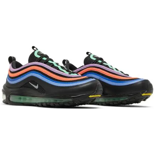 Size 6 Women`s Nike Air Max 97 Black Pink Purple Electro Green CW6028-001 - Black