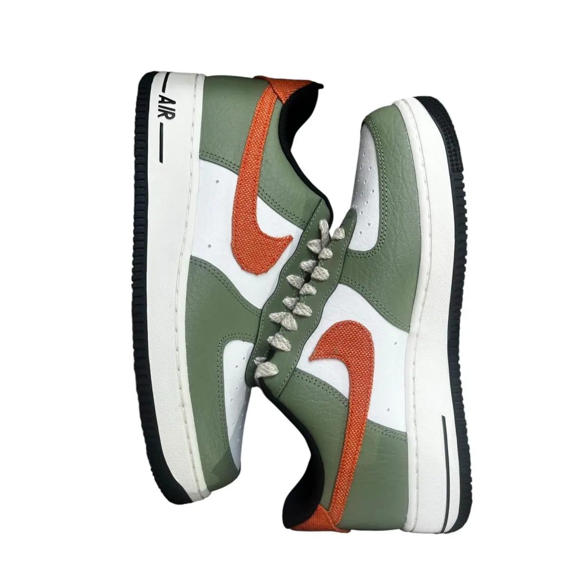 FD0758-386 Nike Air Force 1 Low `07 `oil Green Orange` Mens 9.5 Sneaker - Green