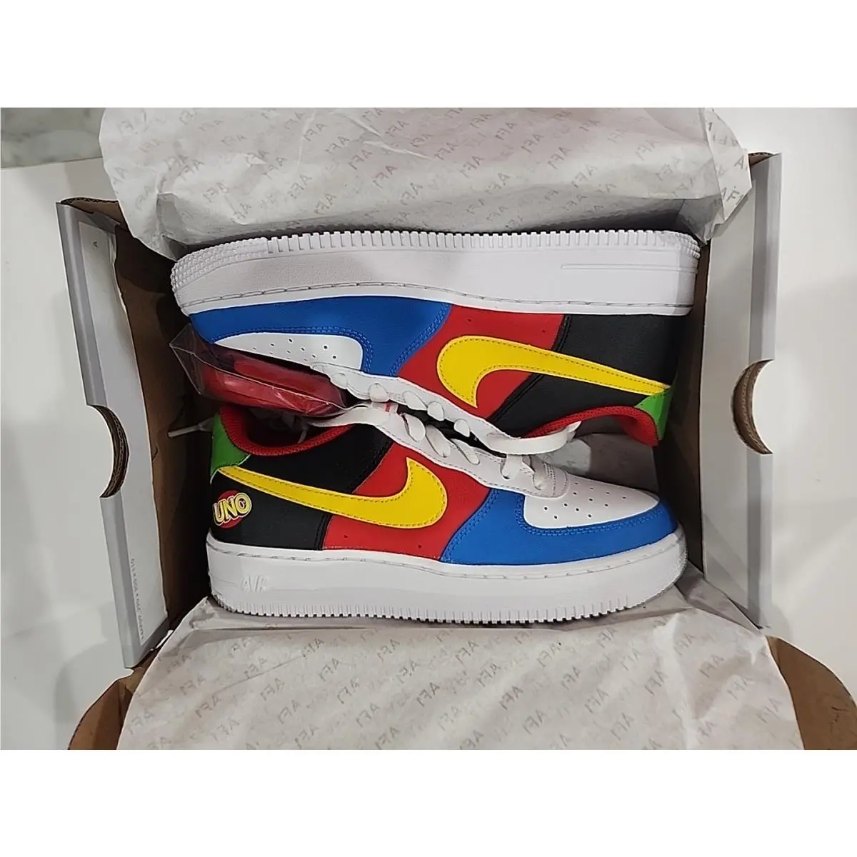 Nike Air Force 1 `07 LV8 White Canyon Purple Black Hoops DH7440-100 Size 9.5