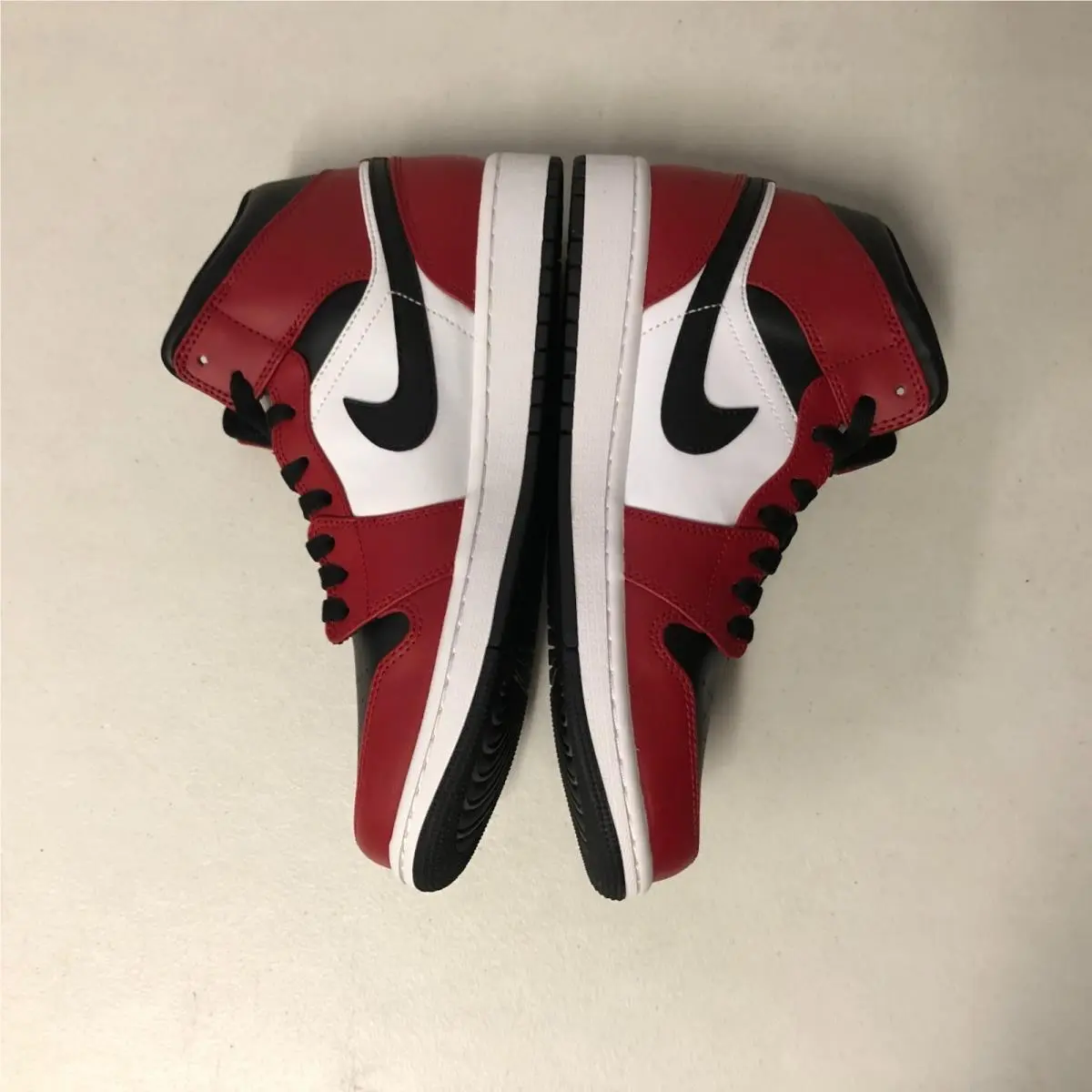 Nike shoes - Air Jordan 1 Mid - Air Mid - 554724-069 - Black/Black-Gym Red (UPC: 193658124065) 2