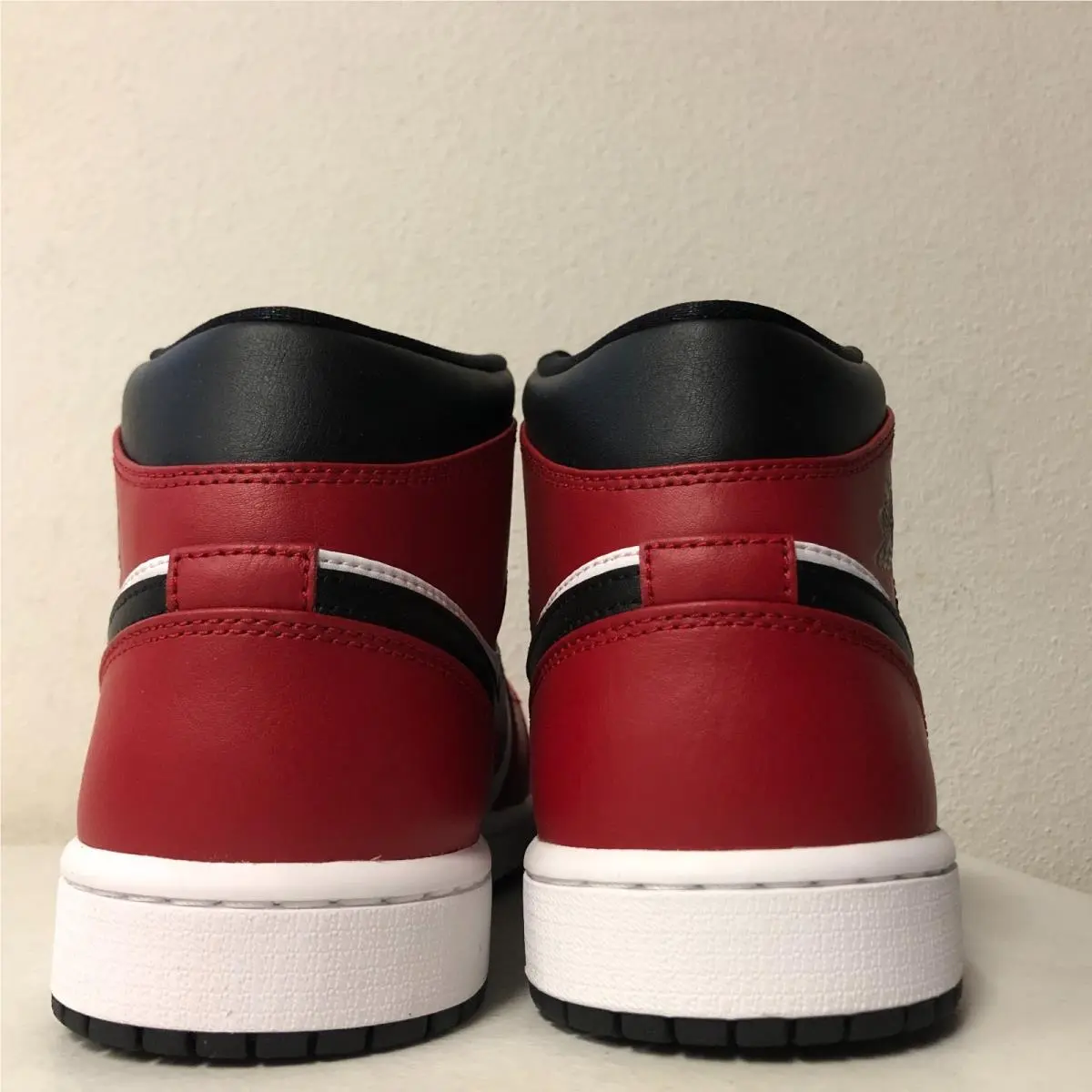 Nike shoes - Air Jordan 1 Mid - Air Mid - 554724-069 - Black/Black-Gym Red (UPC: 193658124065) 3