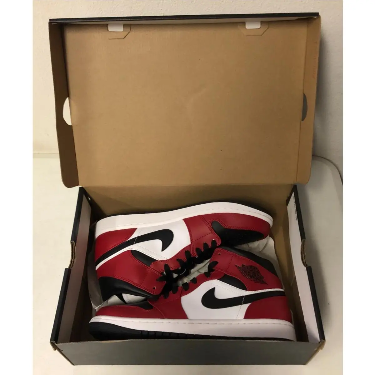 Nike shoes - Air Jordan 1 Mid - Air Mid - 554724-069 - Black/Black-Gym Red (UPC: 193658124065) 5