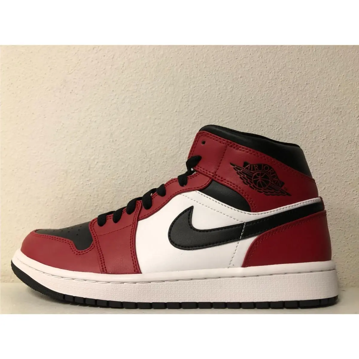 Nike shoes - Air Jordan 1 Mid - Air Mid - 554724-069 - Black/Black-Gym Red (UPC: 193658124065) 0