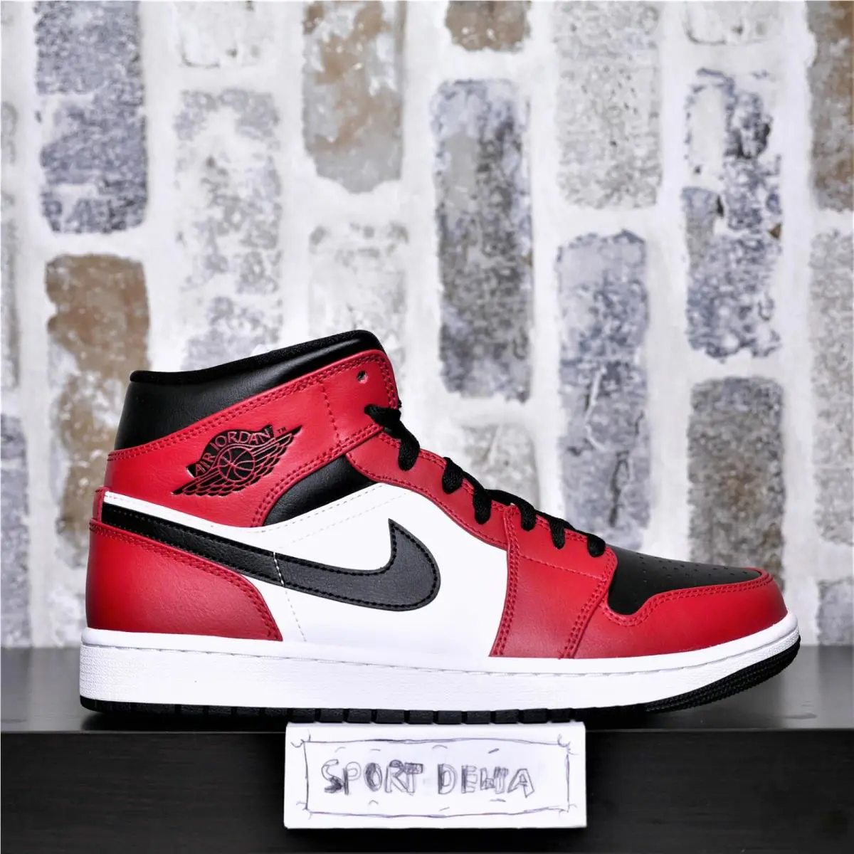 Nike shoes - Air Jordan 1 Mid - Air Mid - 554724-069 - Black/Black-Gym Red (UPC: 193658124065) 0