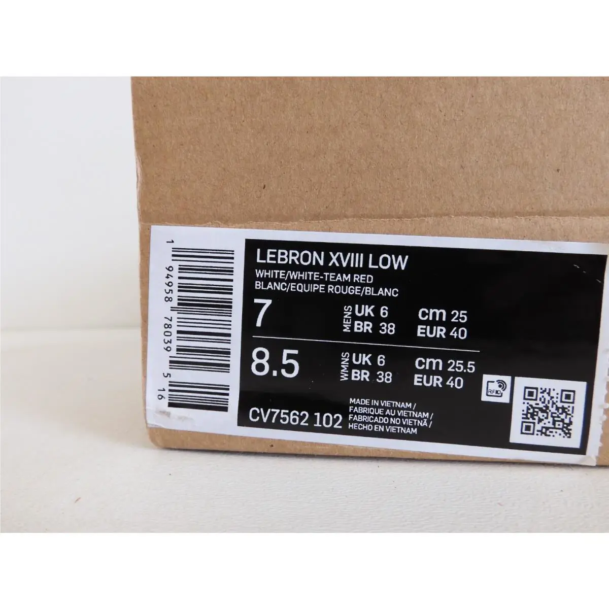 Nike shoes - Nike LeBron 18 - LeBron - CV7562102 - White (UPC: 194958780395) 3