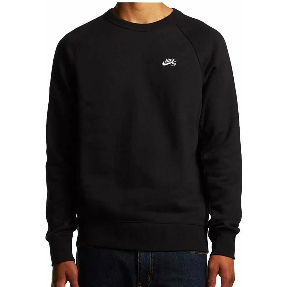 Men`s Nike SB Skateboarding Crew Sweatshirt Black AQ9563-010 L