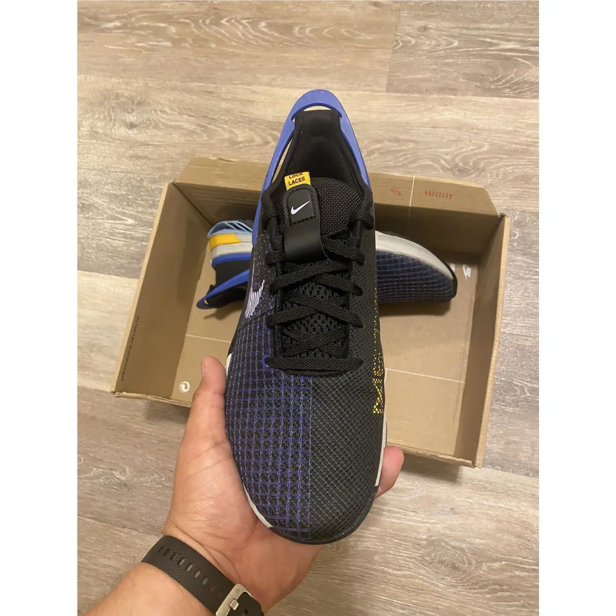 Nike shoes - Nike Metcon 8 Flyease - Metcon Flyease - DO9381-001 - Black-Light Thistle-Lapis (UPC: 196149187600) 4