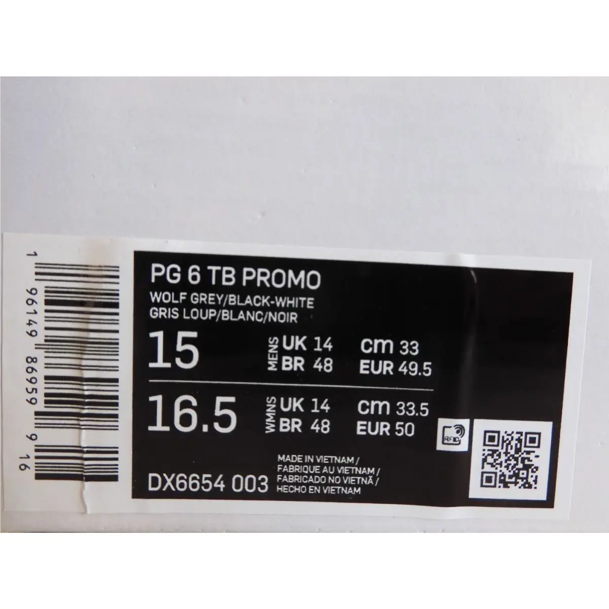 Nike shoes - Nike PG 6 - Dx6654 003 - Wolf Grey Black White 3