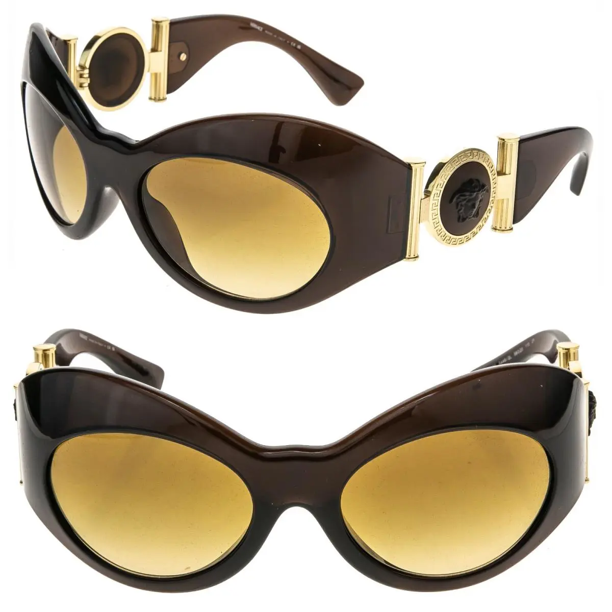 Versace Medusa Glam Logo 4462 Transparent Brown Yellow VE4462 Fashion Sunglasses