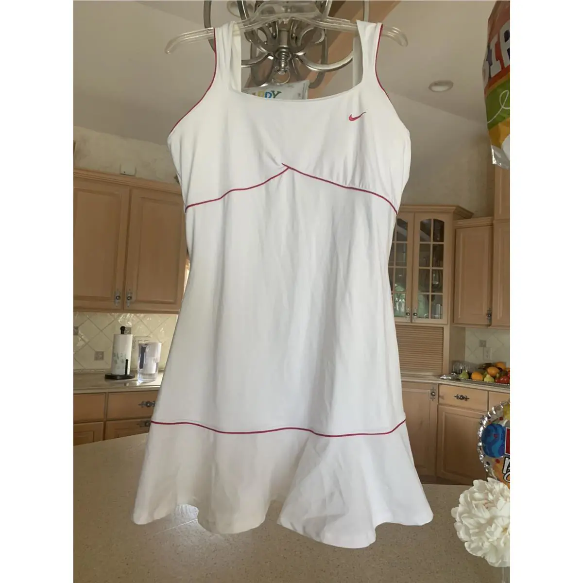 Nike clothing - Nike Dri Fit SERENA WILLIAMS WIMBY Tennis Dress - Whites (UPC: 887223926801) 3