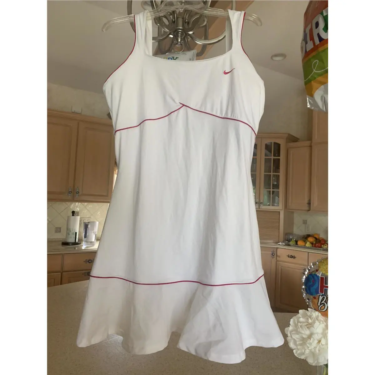 Nike clothing - Nike Dri Fit SERENA WILLIAMS WIMBY Tennis Dress - Whites (UPC: 887223926801) 4