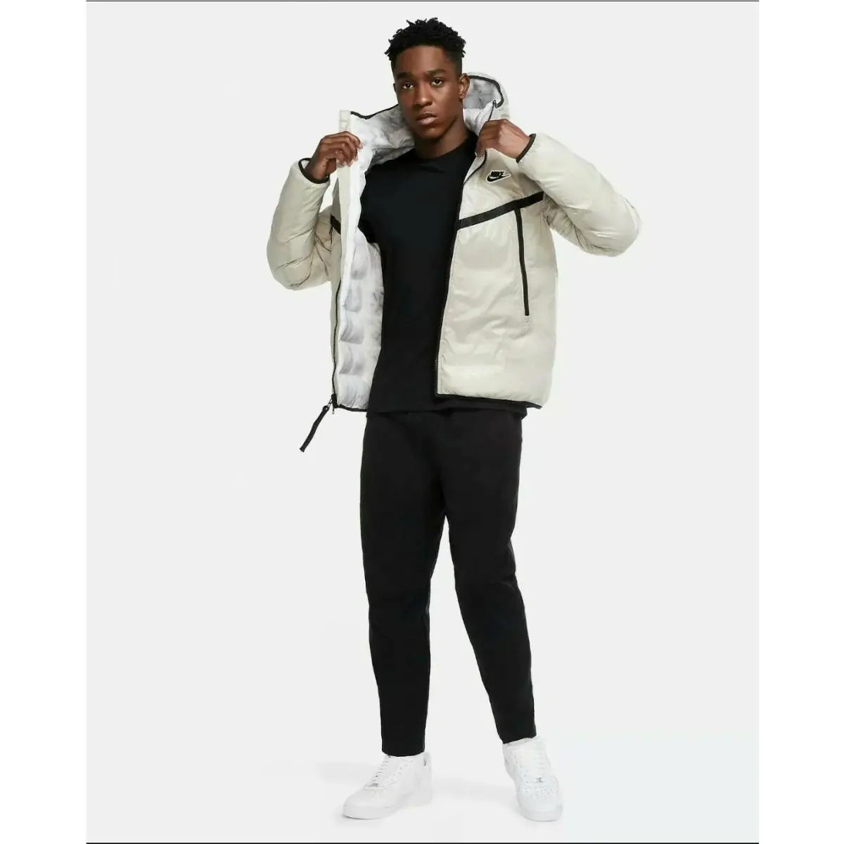 Nike clothing - Nike Sportswear Synthetic-Fill Windrunner Repel - CZ1508-230 - Stone/White/Black/Black (UPC: 00194494715004) 0