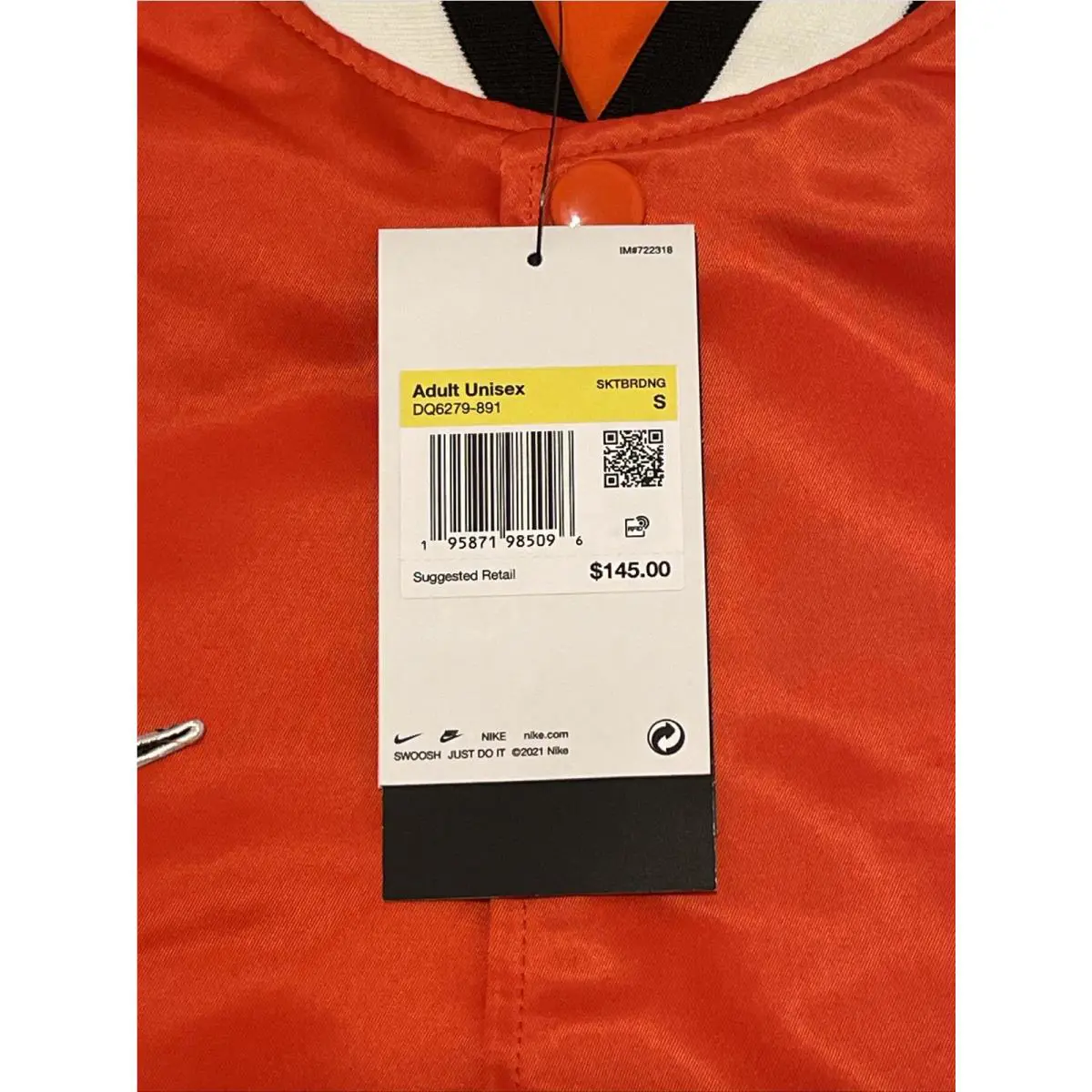 Nike clothing - Varsity Skate Jacket - Varsity Skate Jacket - DQ6279891 - Orange (UPC: 0195871985096) 4