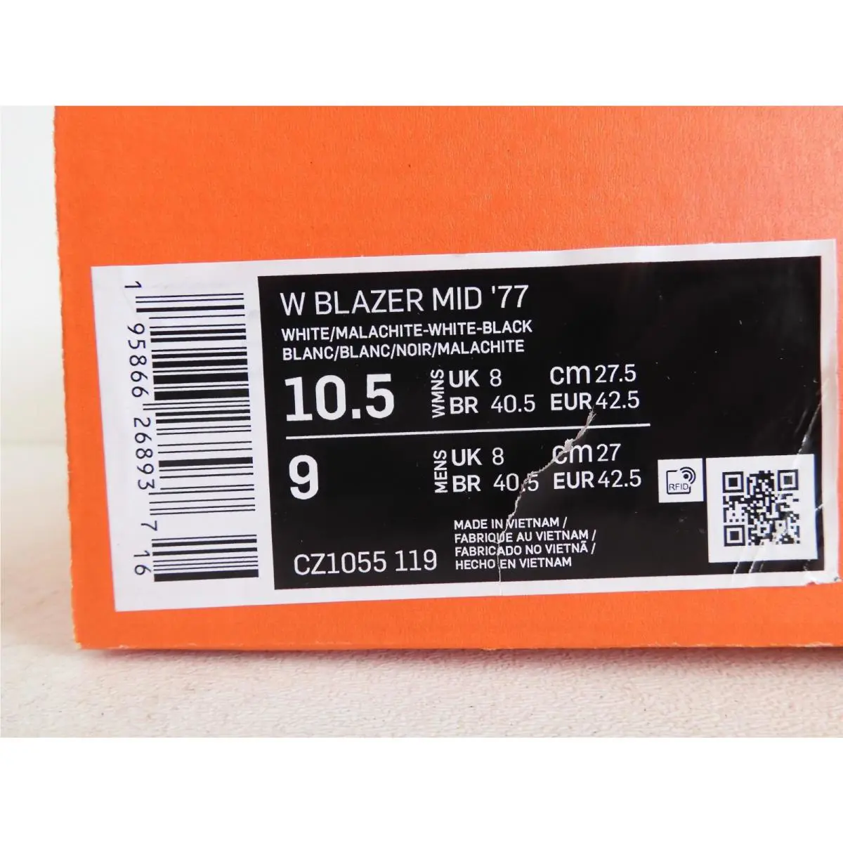 Nike shoes - Nike Blazer Mid 77 - Blazer Mid - CZ1055 119 - White (UPC: 195866268937) 3