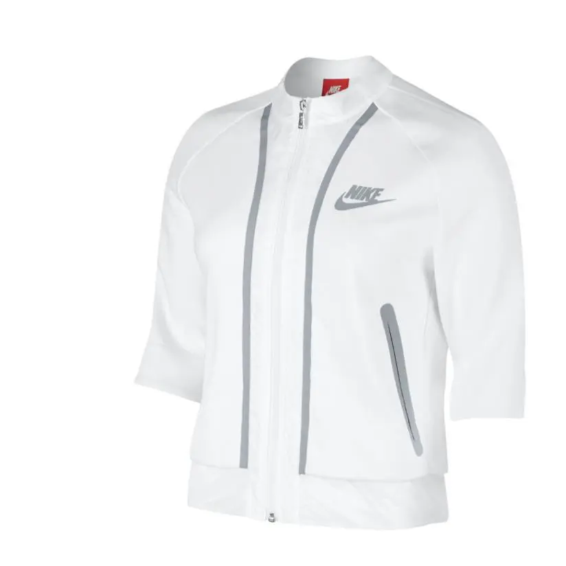 Nike Wmns Splatter Crop Jacket - Medium 803012-100 White/grey