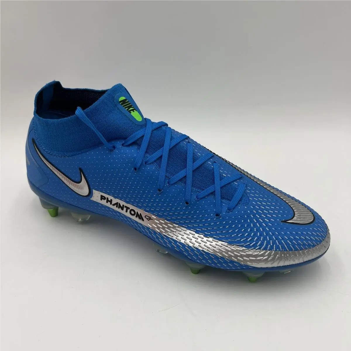 Nike Phantom GT Elite DF SG Blue Silver CW6591 401 Mens Size 9 Soccer Cleats