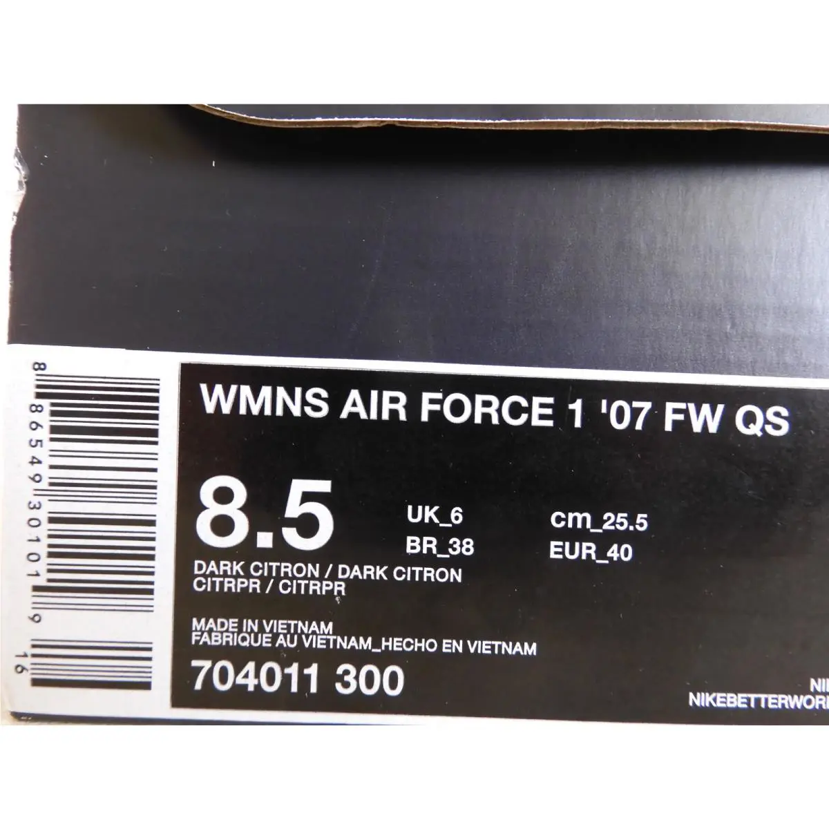 Nike shoes - Nike Air Force 1 `07 - 704011 300 - Yellow (UPC: 886549301019) 4