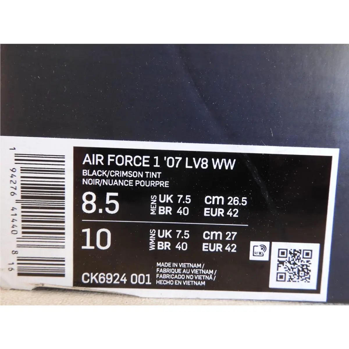 Nike shoes - Nike Air Force 1 `07 LV8 - CK6924-001 - Black (UPC: 194276414408) 3
