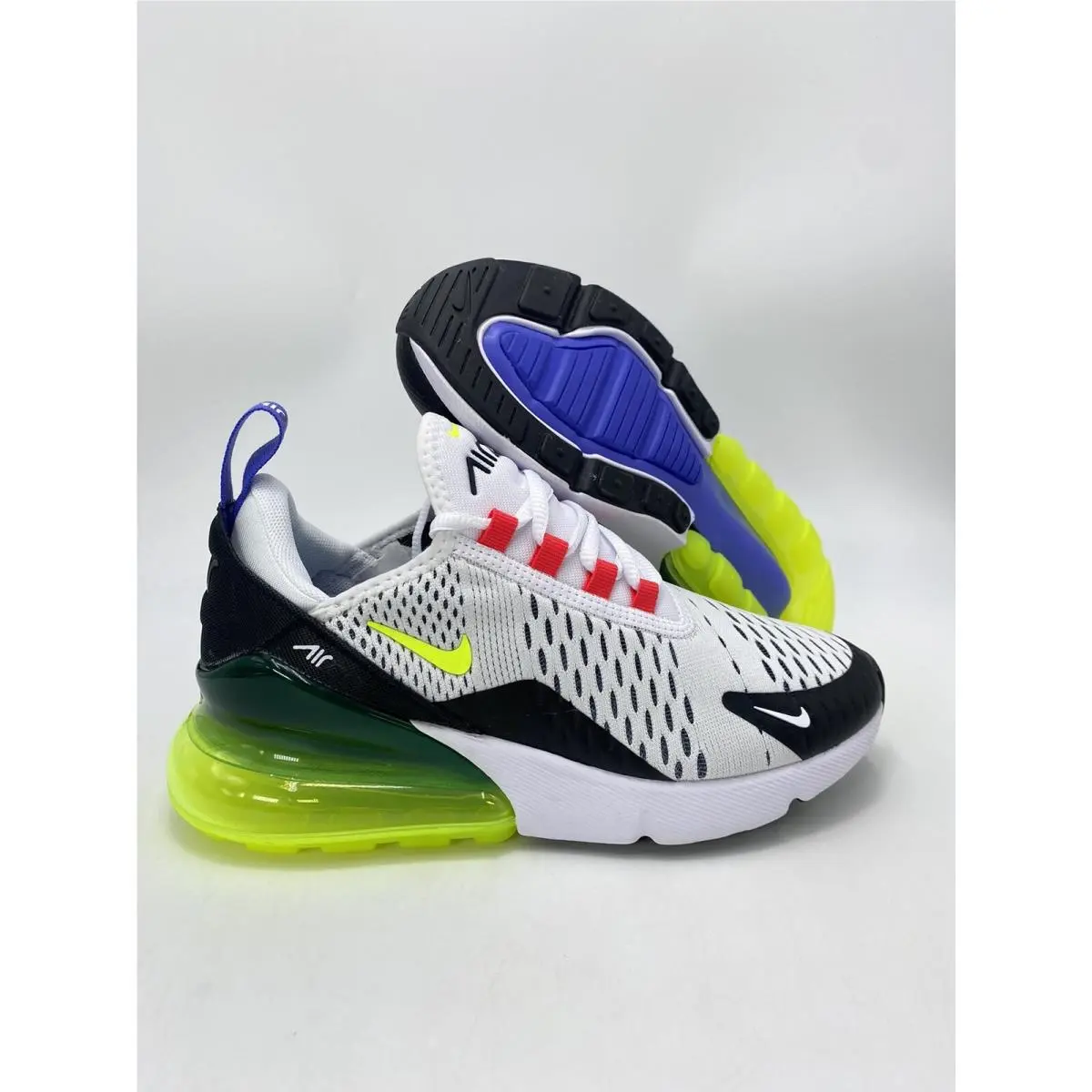 Nike W Air Max 270 White Volt Lt Ultramarine Shoes AH6789 116 Wmsn Size 5