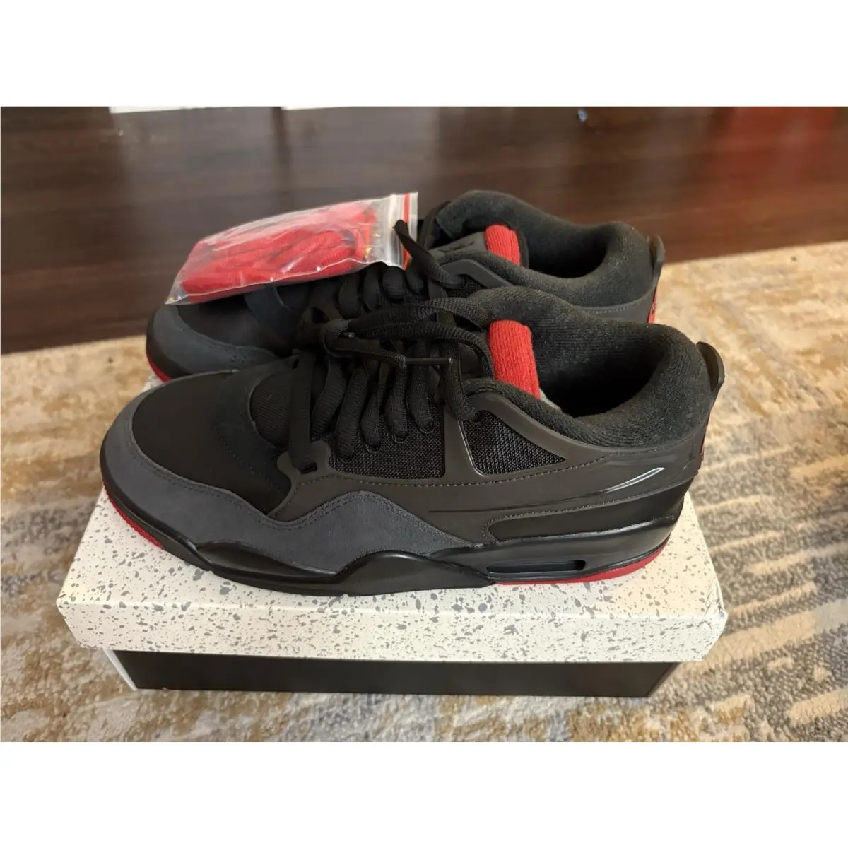 Nike shoes - Nike Air Jordan 4RM RETRO - FQ7939-060 - Black/Varsity Red-Anthracite 3