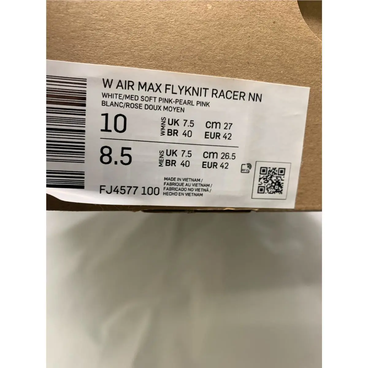 Nike shoes - Nike Air Max Flyknit - Air Max Flyknit - White/Pearl Pink/Football Grey/Medium Soft Pink (UPC: 196605898118) 4