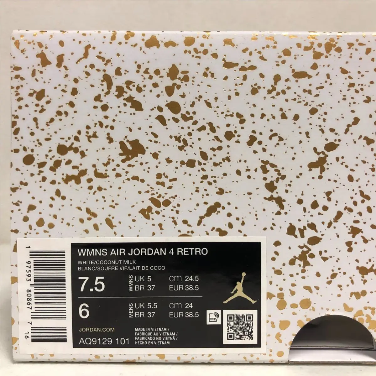 Nike shoes - Air Jordan 4 - Air - AQ9129-101 - White/Coconut Milk (UPC: 197593814449) 6