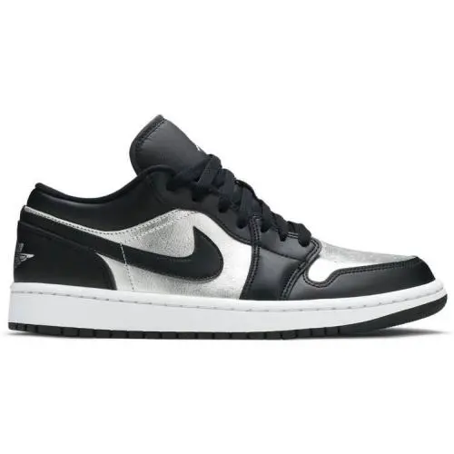 Air Jordan 1 Low SE Women`s Size 11 Black Metallic Silver White DA5551 001 by Nike