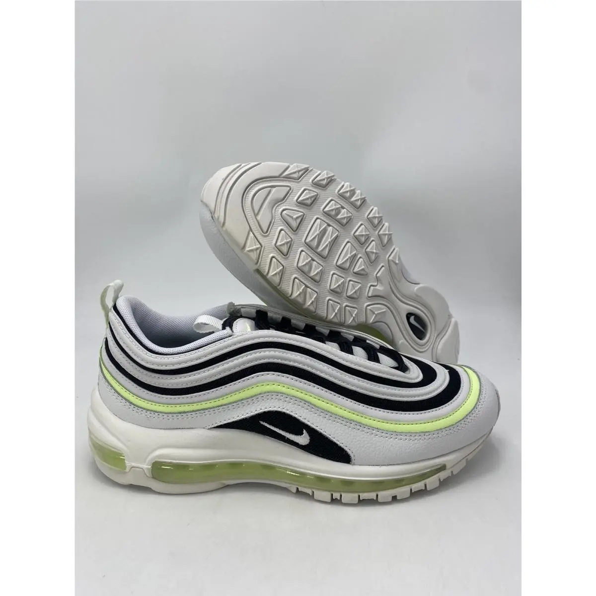 Nike W Air Max 97 White Black Volt Shoes 921733-105 Wmns Size 7.5