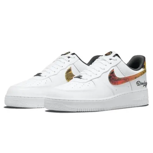 Nike Air Force 1 `07 Drew League White Multicolor Tour Yellow Men`s Sneakers 14