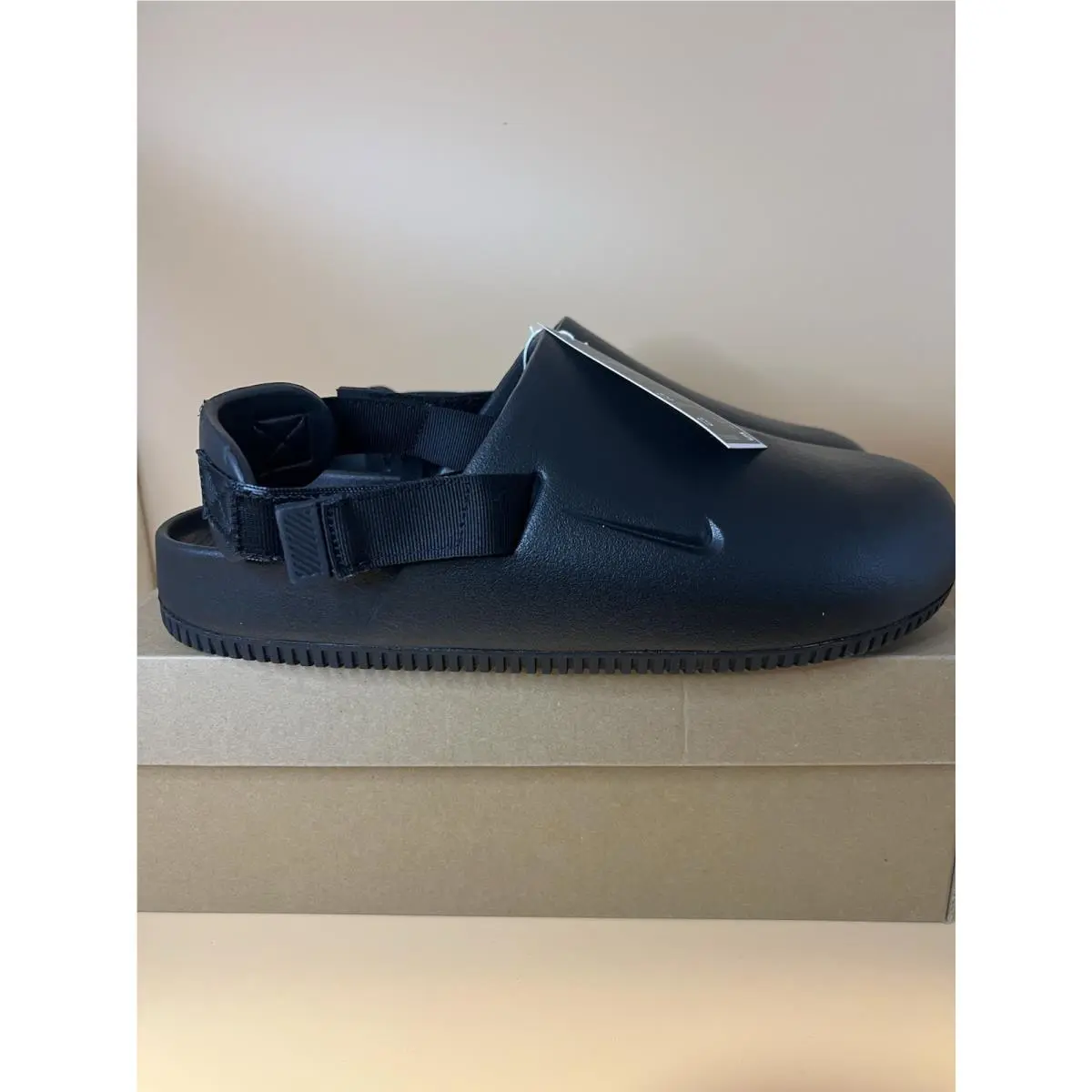 Nike Calm Mules Black Strap Casual Shoes FD5130-001 Mens Sz 12