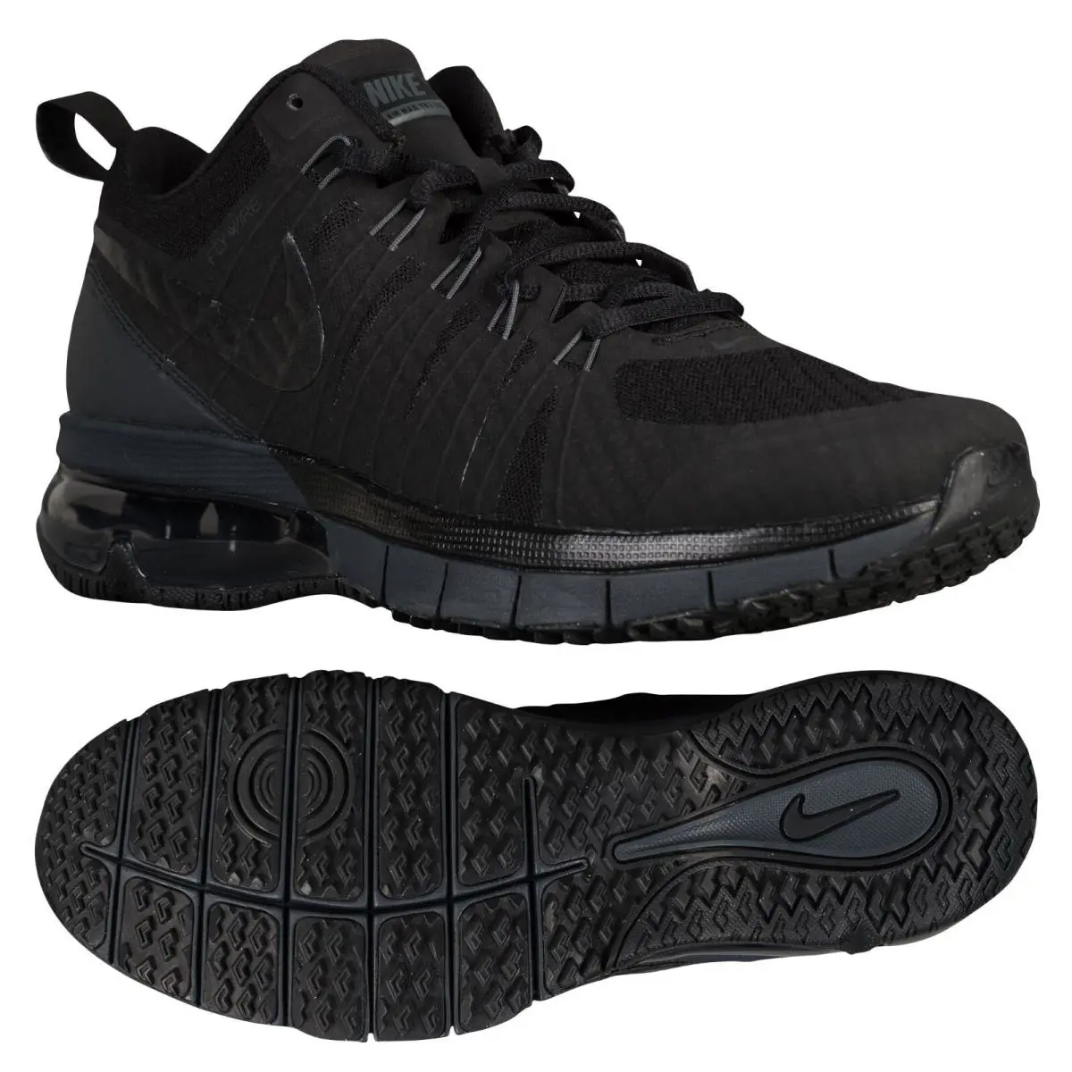 Nike Air Max TR180 Triple Black 723972-001 Men’s Workout Training Shoes Sz 7.5 - Black/Black/Anthracite