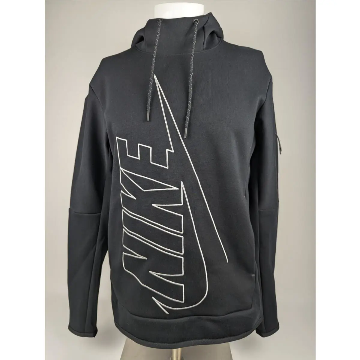 Nike Tech Fleece Swoosh Graphic Logo Pullover Hoodie Black Men`s Size Small