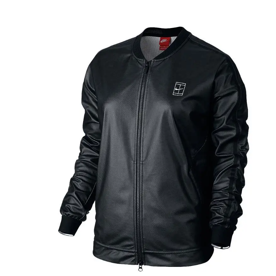 Nike Women`s Fall Court Bomber Tennis Jacket - XS 744004-010 Black/white - Black