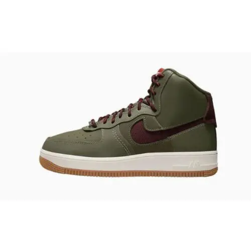 Sz 8 - Women`s Nike Air Force 1 High Sculpt `olive Burgundy` FB7960-200 - Green