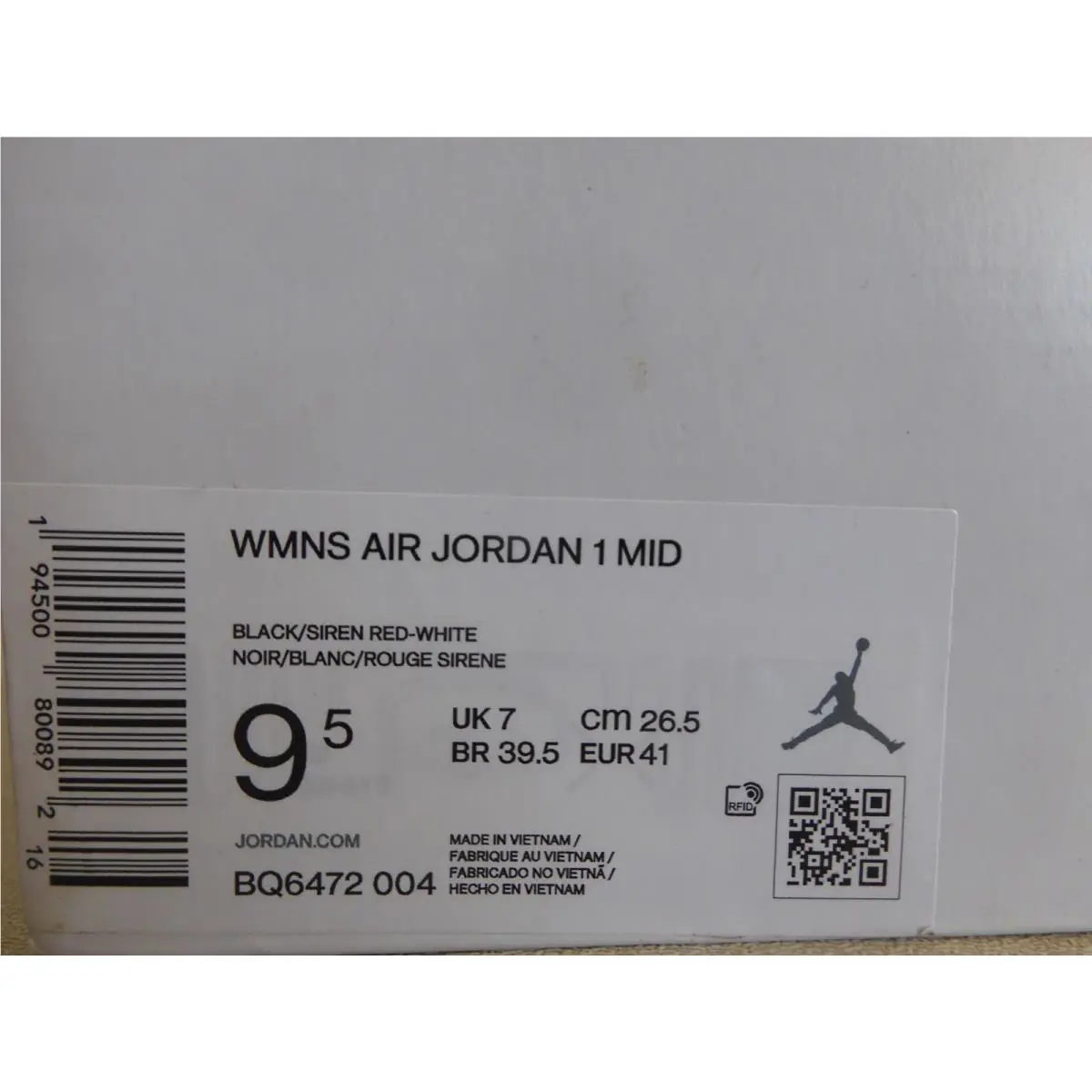 Nike shoes - Air Jordan 1 Mid - Air Mid - BQ6472-004 - Black (UPC: 194500800892) 6