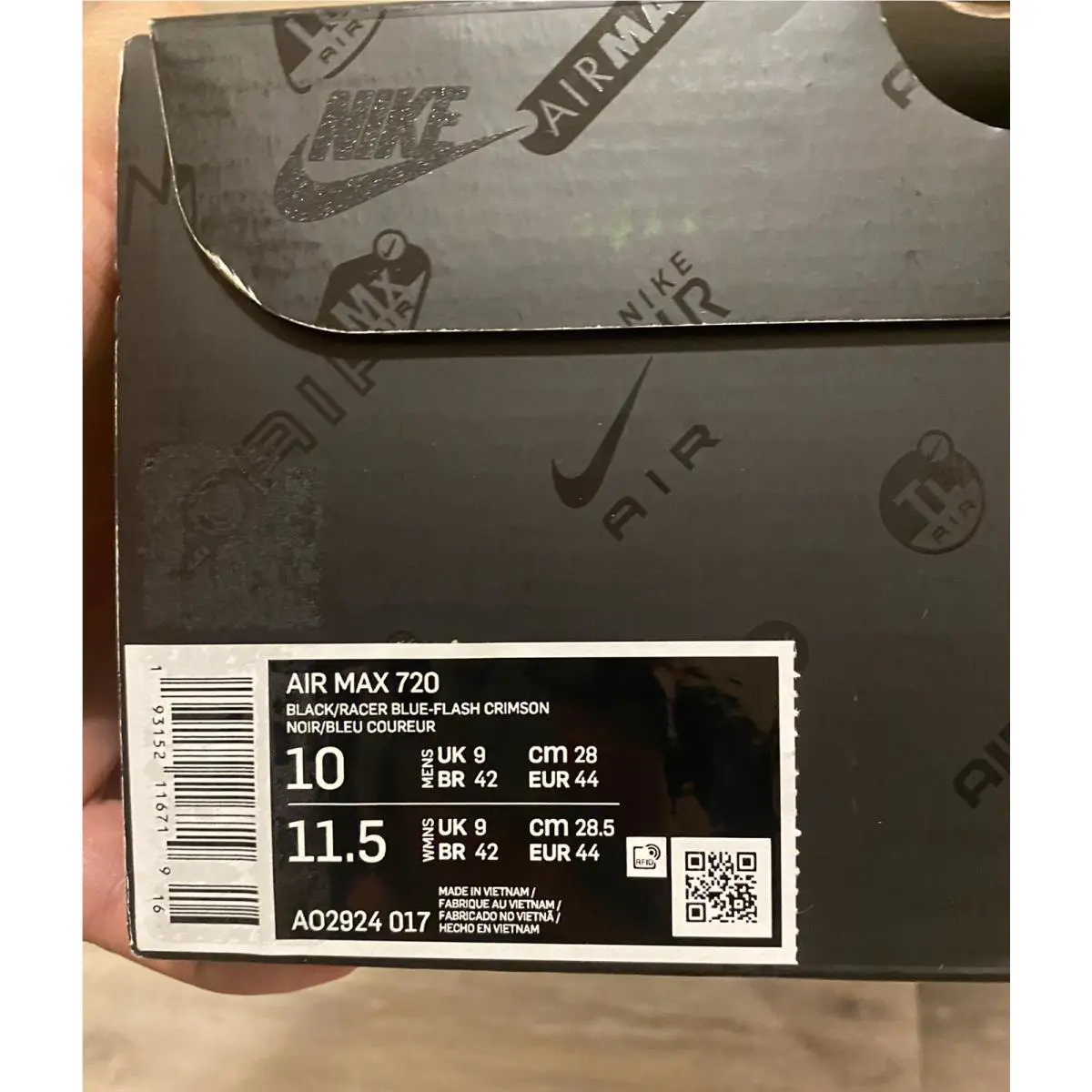 Nike shoes - Nike Air Max 720 - Air Max - AO2924-017 - Black-Racer Blue-Flash Crimson (UPC: 193152116719) 10