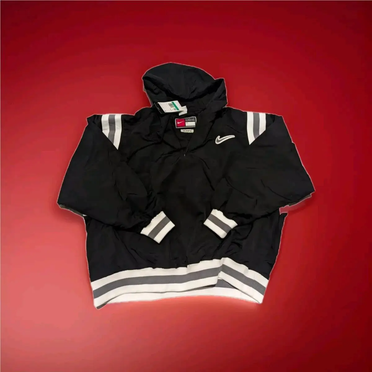 Nike Authentics Woven Lined 1/2-Zip Hoodie FD5918-010 Men`s Size XL
