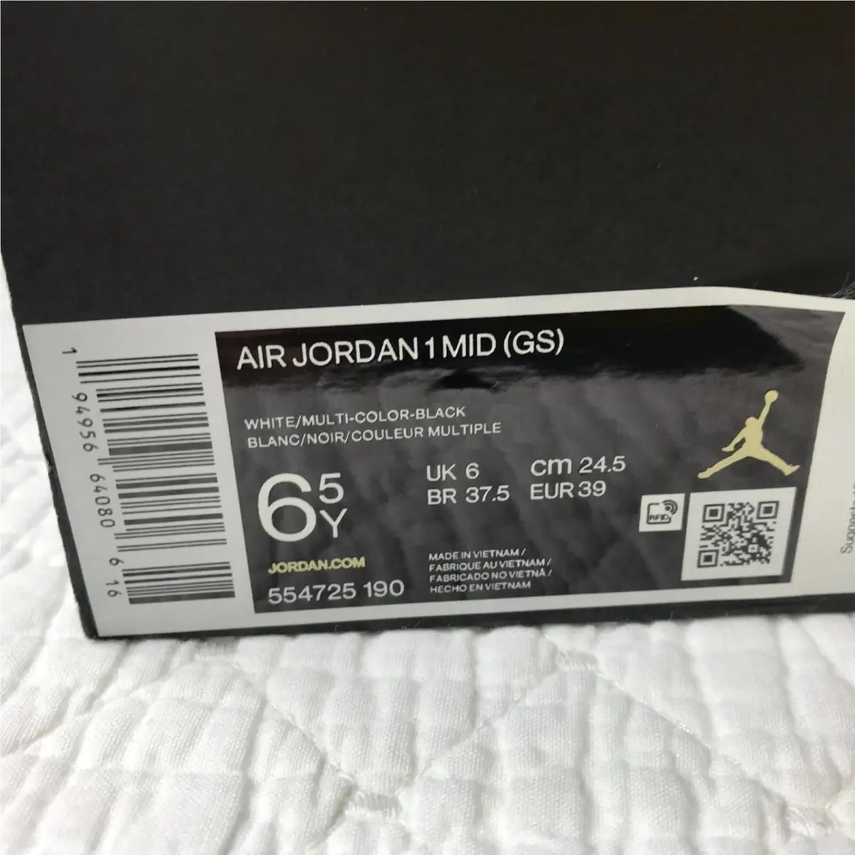 Nike shoes - Jordan Air 1 Mid GS - White/Multicolor/Black 10